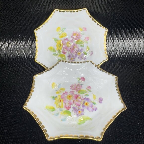 ROYAL STANDARD LORRAINE PEAKED Fine Bone China Dish Small Plates Set 2 England - Picture 1 of 12
